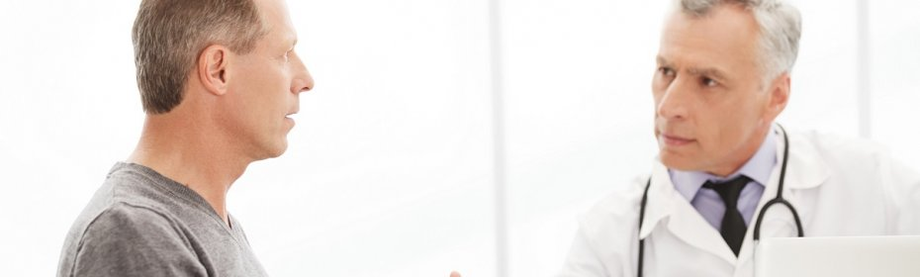A man with the prostate in the reception of a urologist