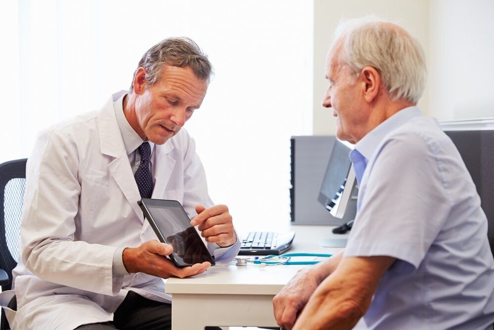 Patient with prostate at a doctor's encounter
