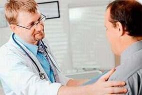 A man with the prostate at a doctor's meeting