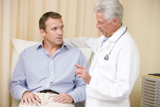 a patient with prostate at the doctor's appointment